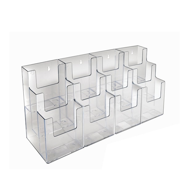 Three-Tiered Tri-Fold Brochure Counter Display (12 Pockets), PK2